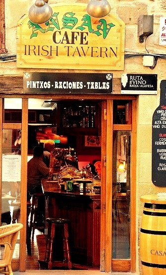 Irish tavern on a spanish town, Laguardia, Rioja, Spain