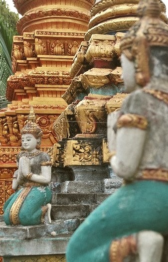 Details of the pagoda in Phnom Krom, Cambodia