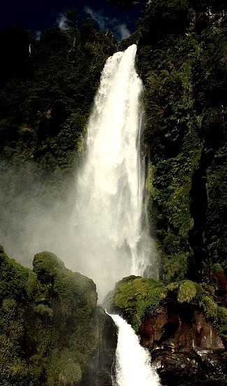 Salto el Leon waterfall near Pucon, Araucania, Chile