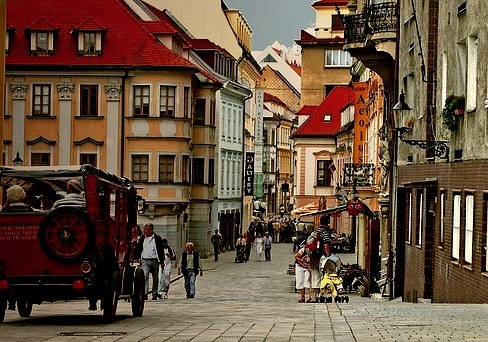 Street scene in Bratislava, Slovakia