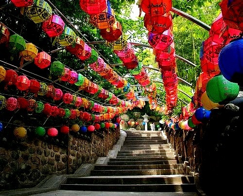 Lanterns at Beomeosa temple in Busan, South Korea