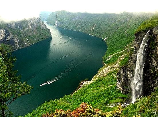 Waterfall in Geirangerfjord, Norway