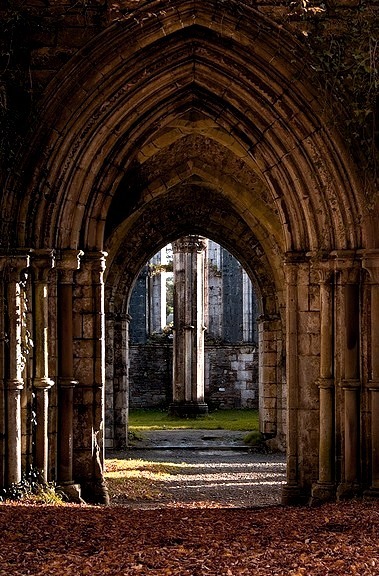 Arches in the abbey at Margam Park, South Wales