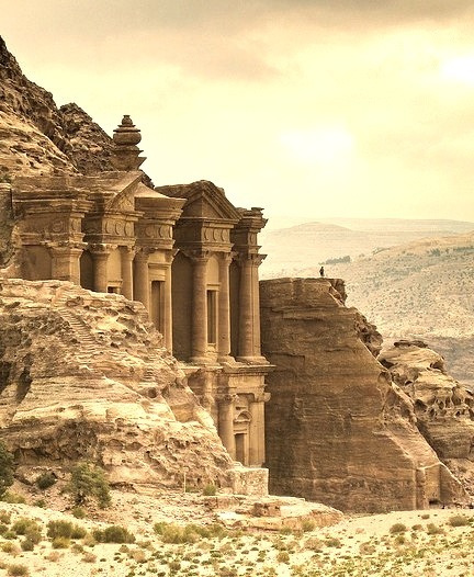 Glimpse of the monastery in Petra, Jordan
